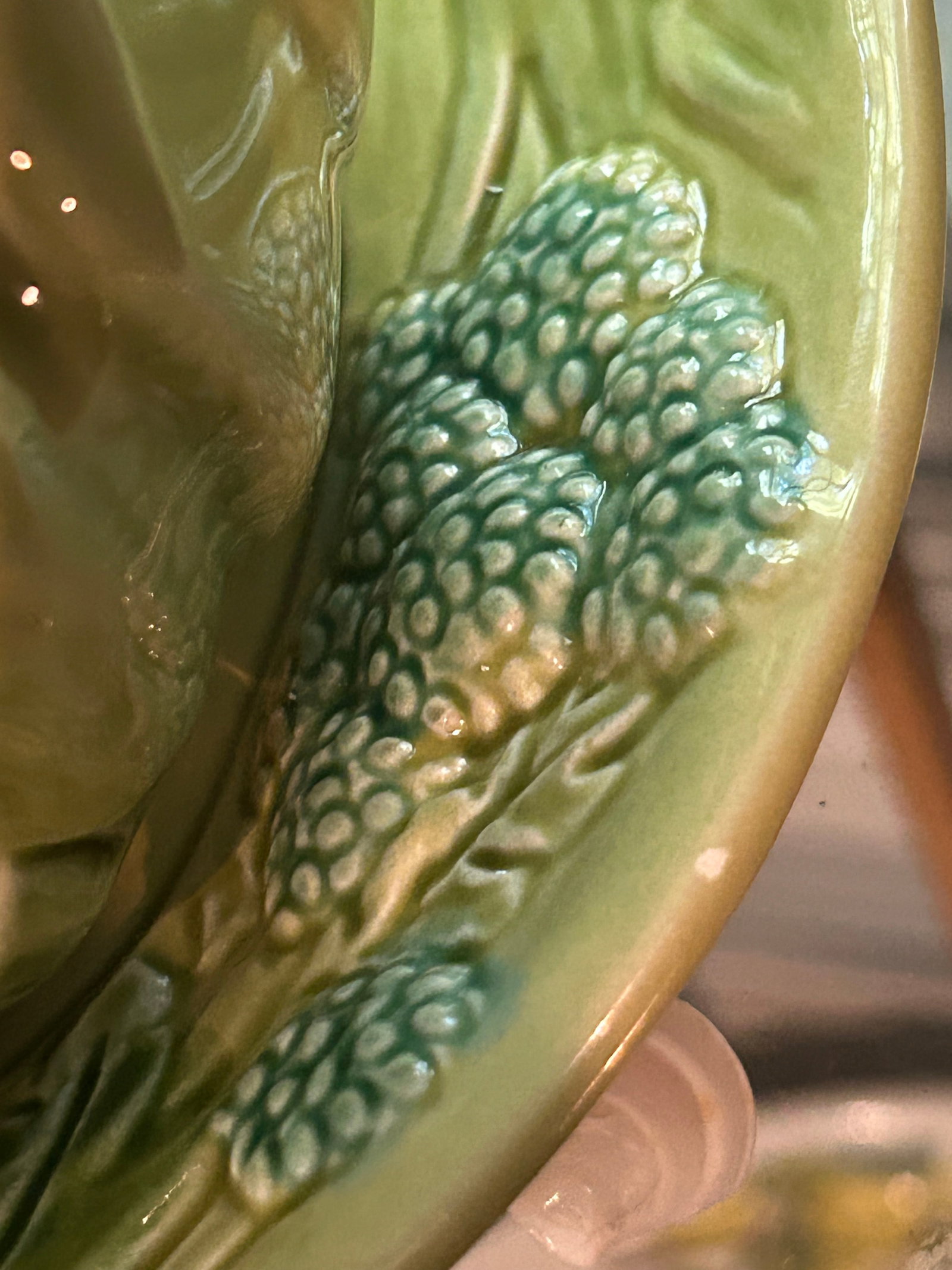 Vintage Portuguese Majolica Broccoli Tureen With Original Ladle & Underplate - 14