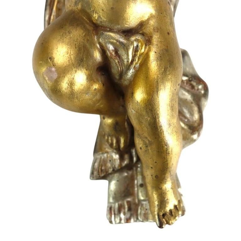 Vintage Niccolini Italia Gilt Wood Cherub Wall Sconce Signed C1950 - 3