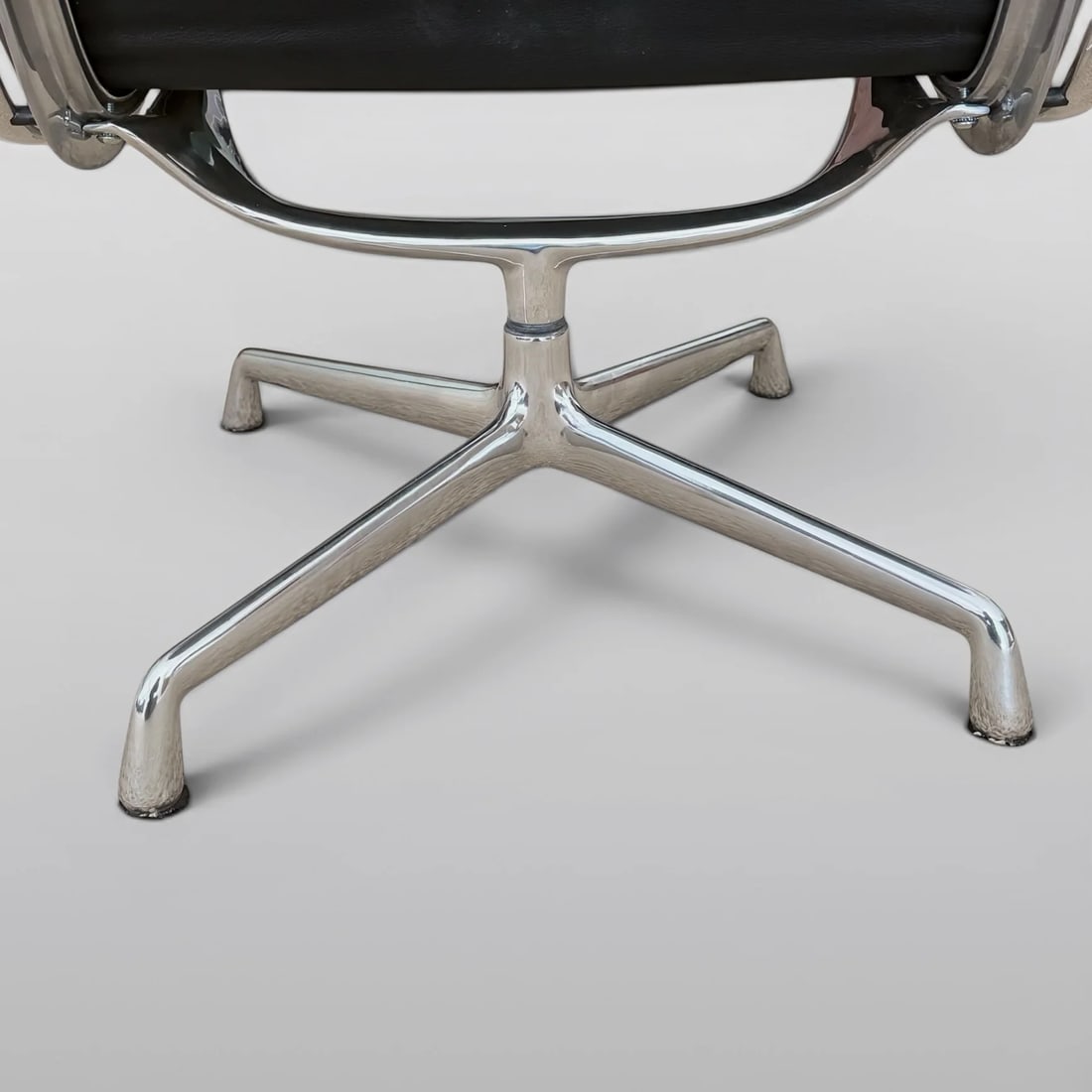 Eames Soft Pad Lounge Chair and Ottoman by Herman Miller - Black Leather - 7