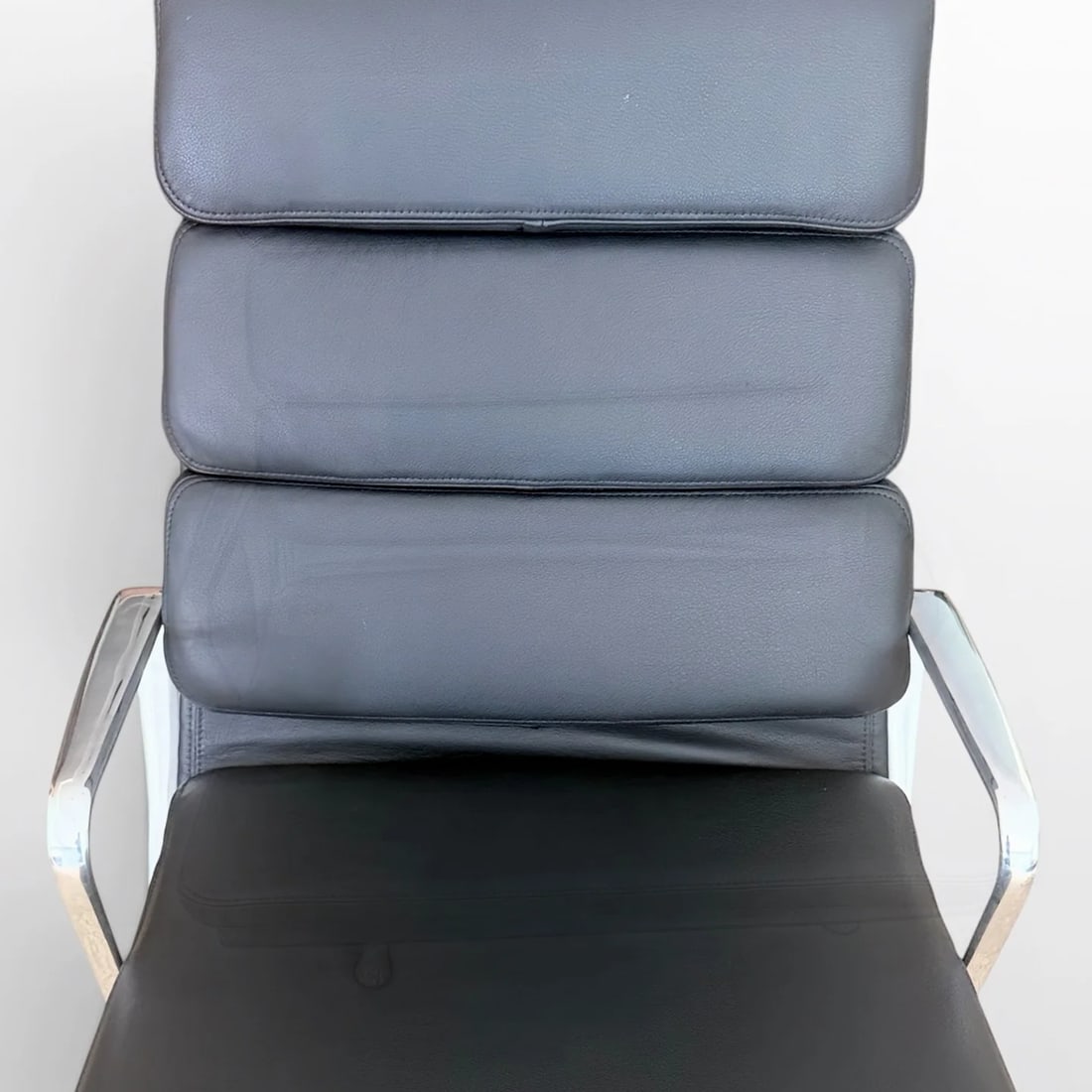 Eames Soft Pad Lounge Chair and Ottoman by Herman Miller - Black Leather - 9