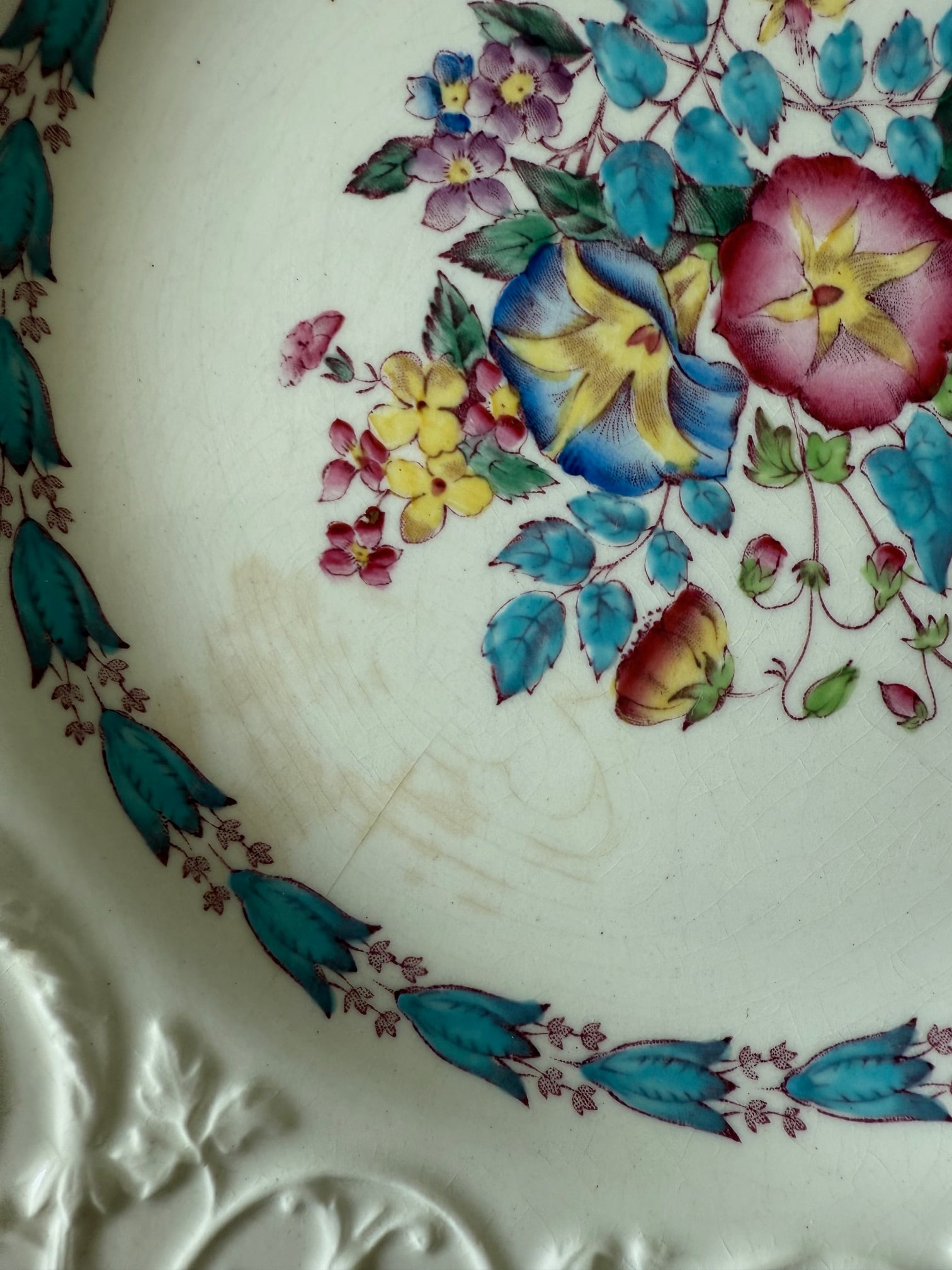 Set of 9 Wedgwood Dinner Plates in the Morning Glory Pattern - 13