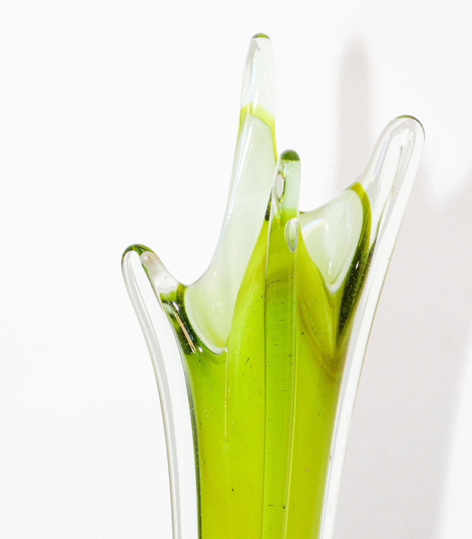 Italian Murano Handblown Art Glass Vase Sculpture Long Neck - 3
