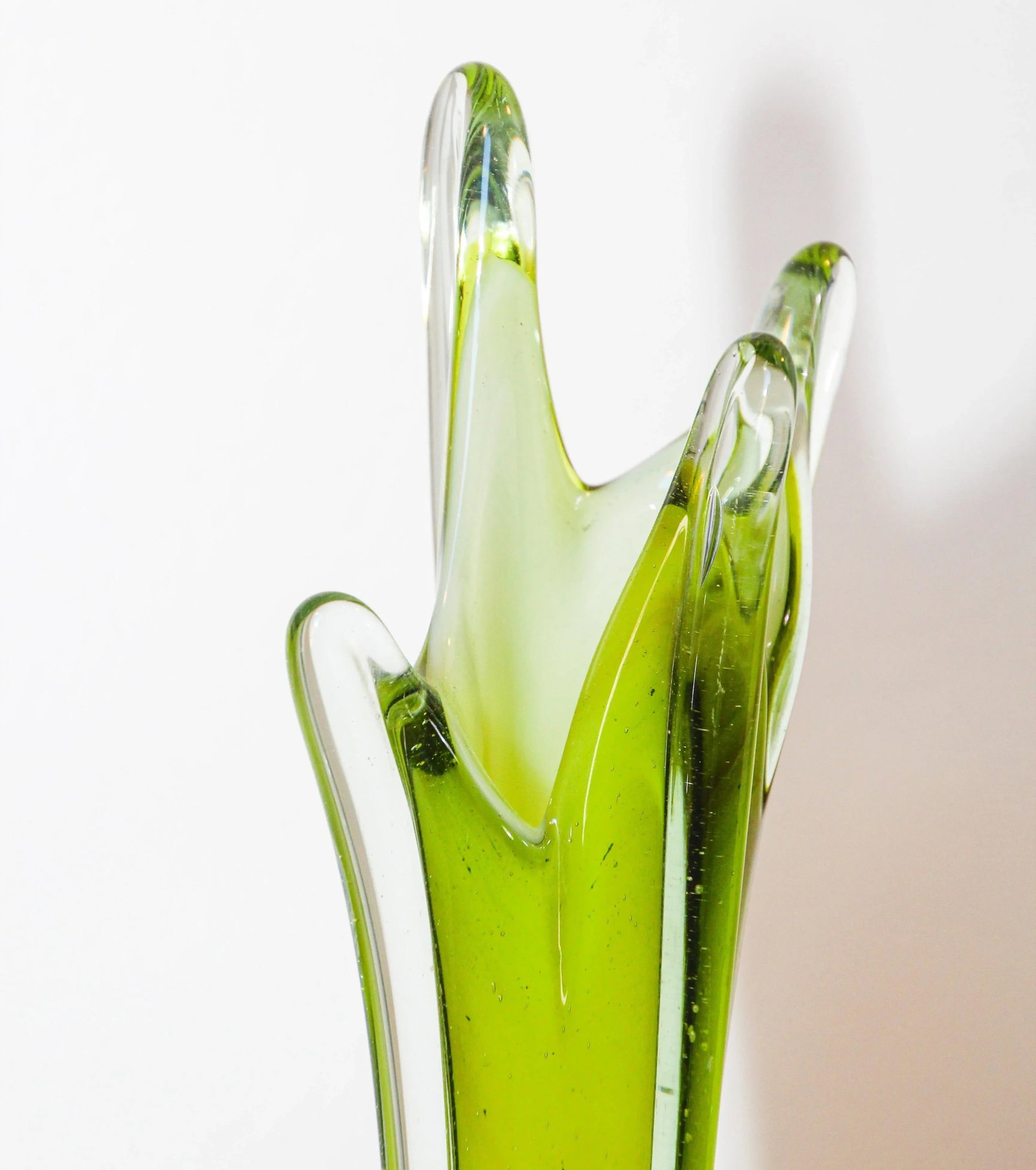 Italian Murano Handblown Art Glass Vase Sculpture Long Neck - 4