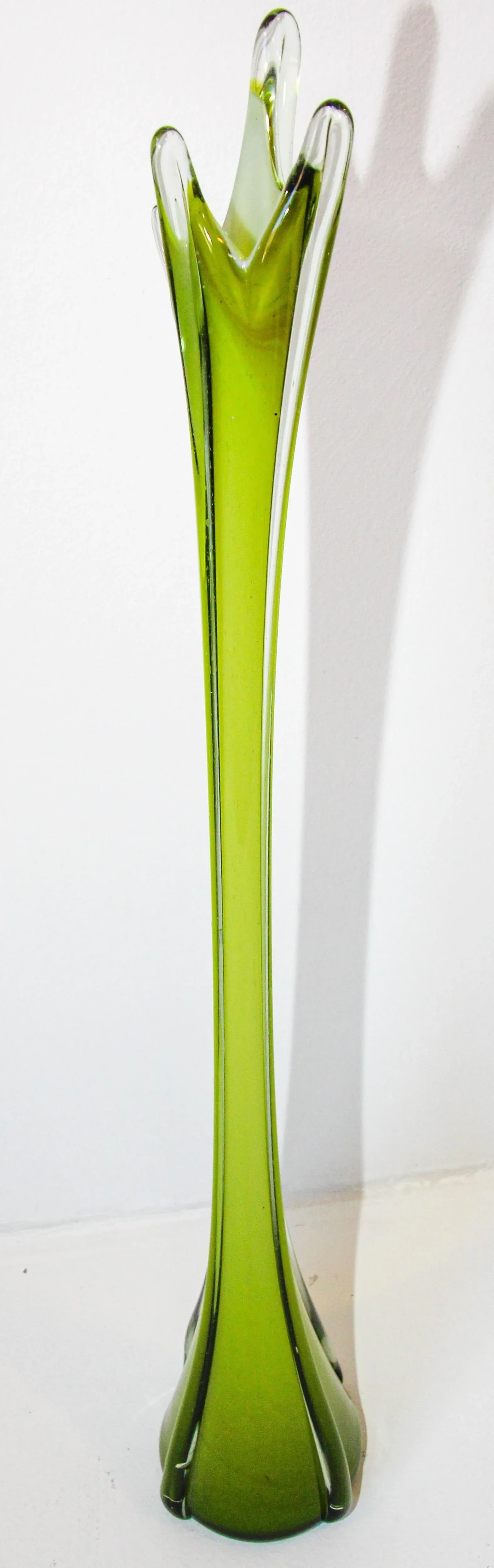 Italian Murano Handblown Art Glass Vase Sculpture Long Neck - 9