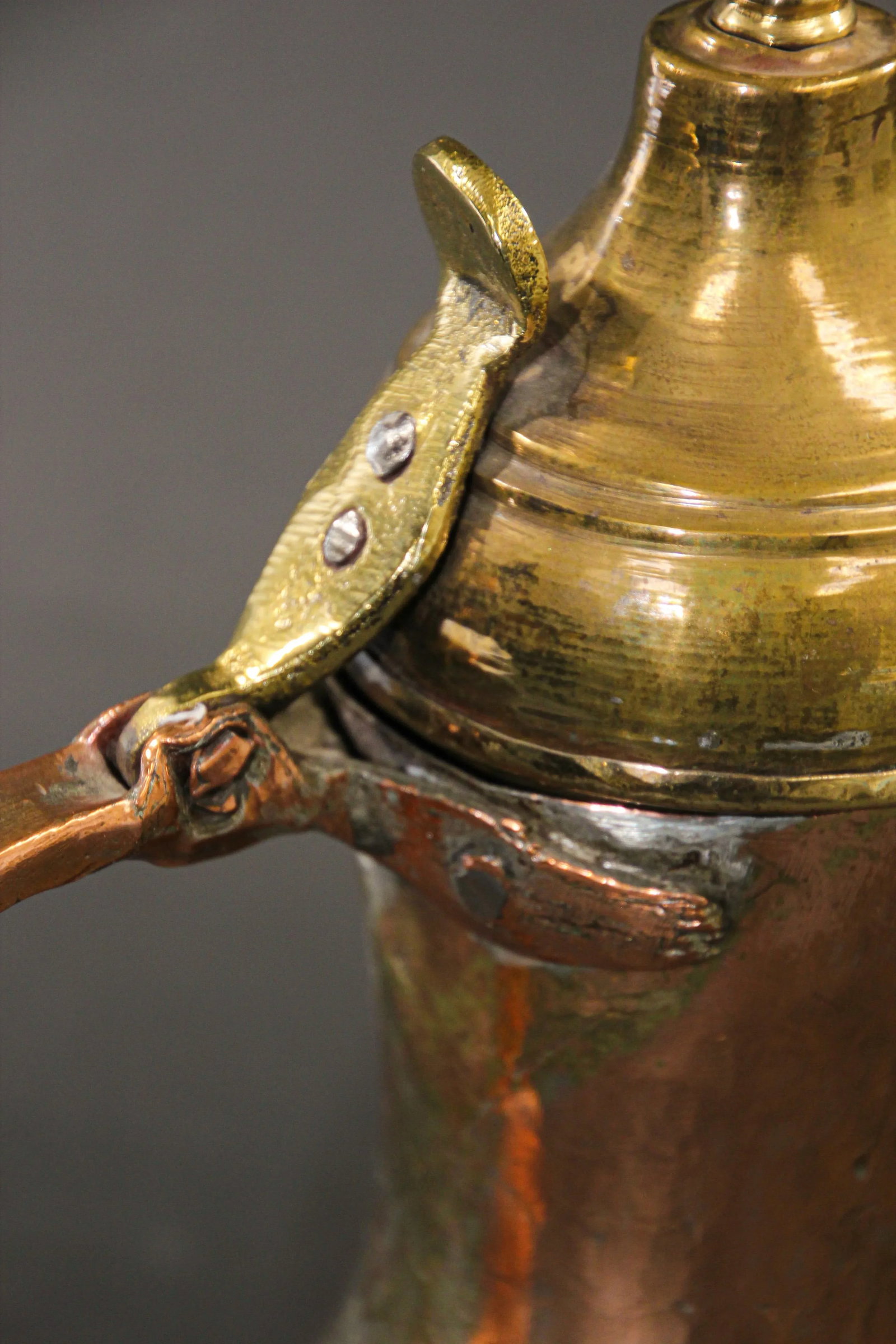 Middle Eastern Arabian Tinned Copper Dallah - 12