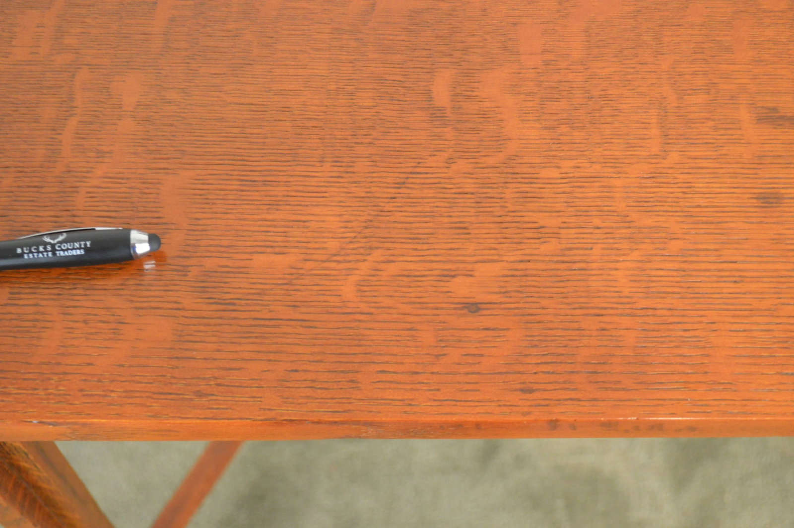 Antique Mission Oak Arts and Crafts Half Round Desk - 10