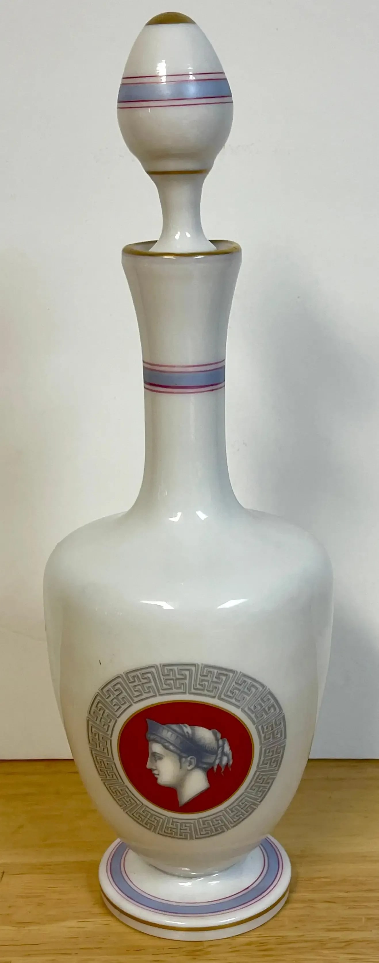 19th C French Opaline Grand Tour Greco-Roman Portrait Decanter - 12