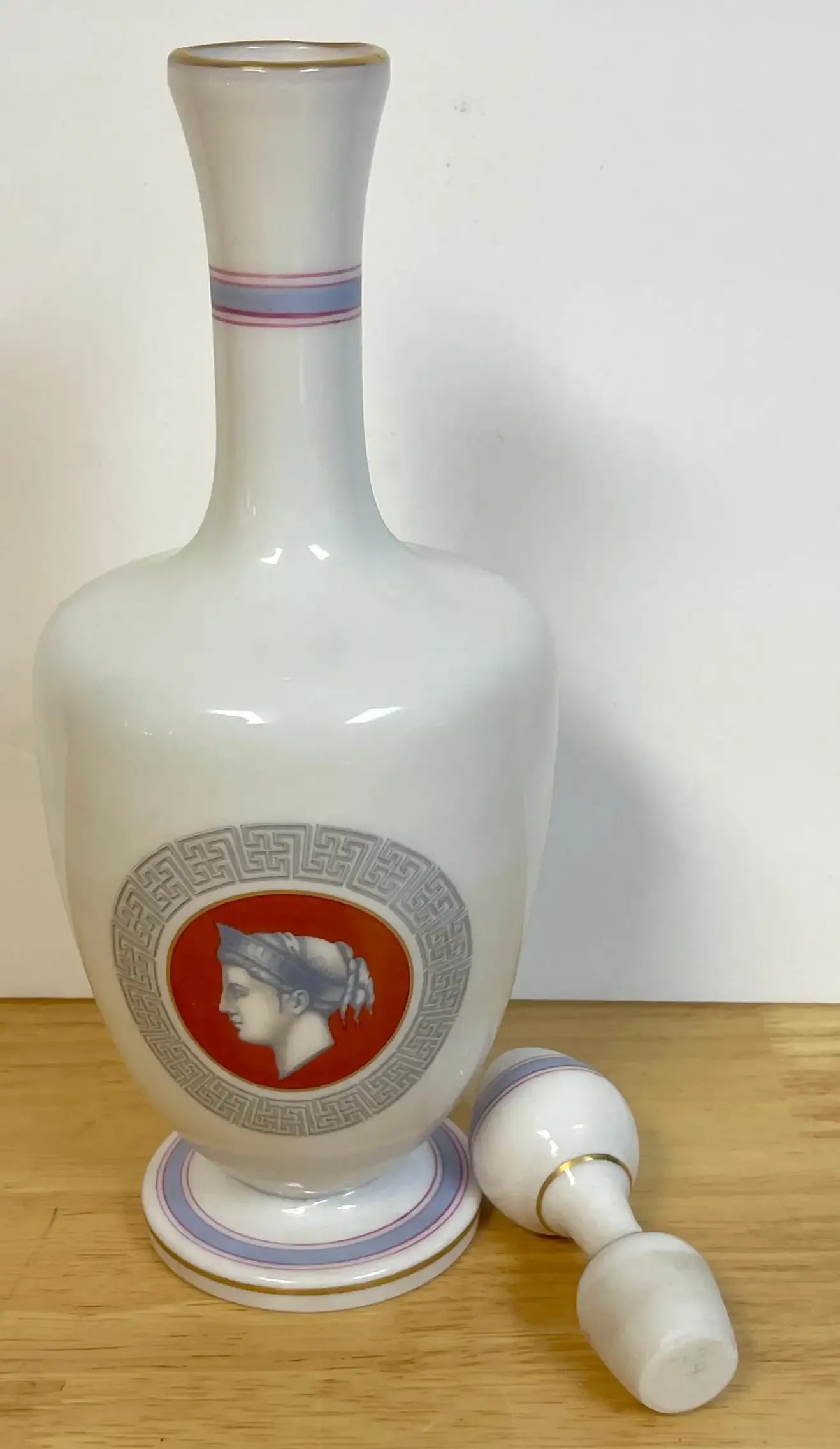 19th C French Opaline Grand Tour Greco-Roman Portrait Decanter - 3