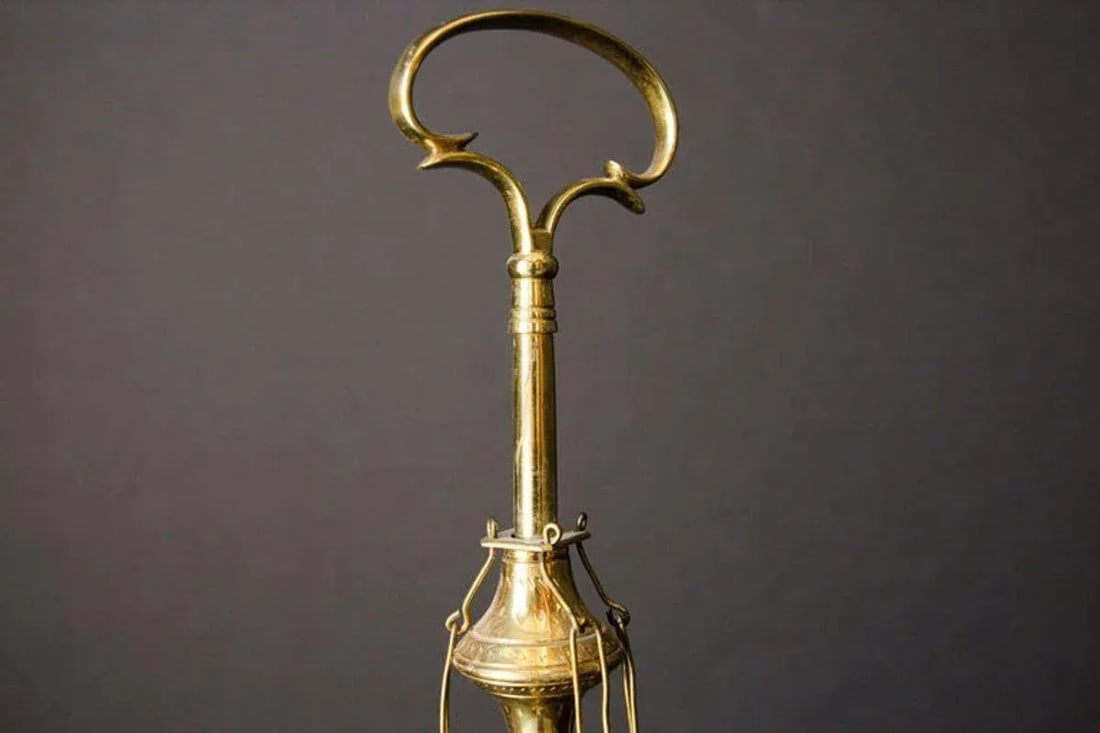 Anglo Indian Victorian Brass Oil Lamp 19th Century - 11