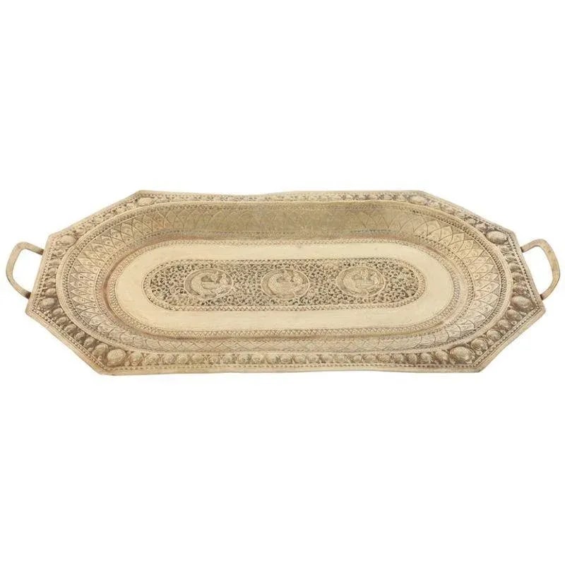 Early 20th Century Indo Persian Brass Charger Serving Tray - 10