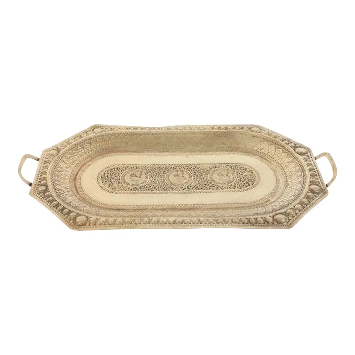 Early 20th Century Indo Persian Brass Charger Serving Tray (1 of 10)