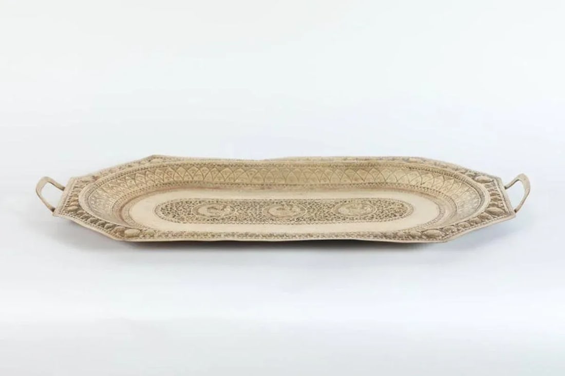 Early 20th Century Indo Persian Brass Charger Serving Tray - 7