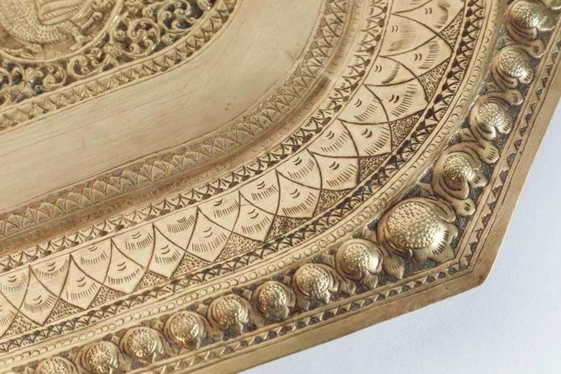 Early 20th Century Indo Persian Brass Charger Serving Tray - 8
