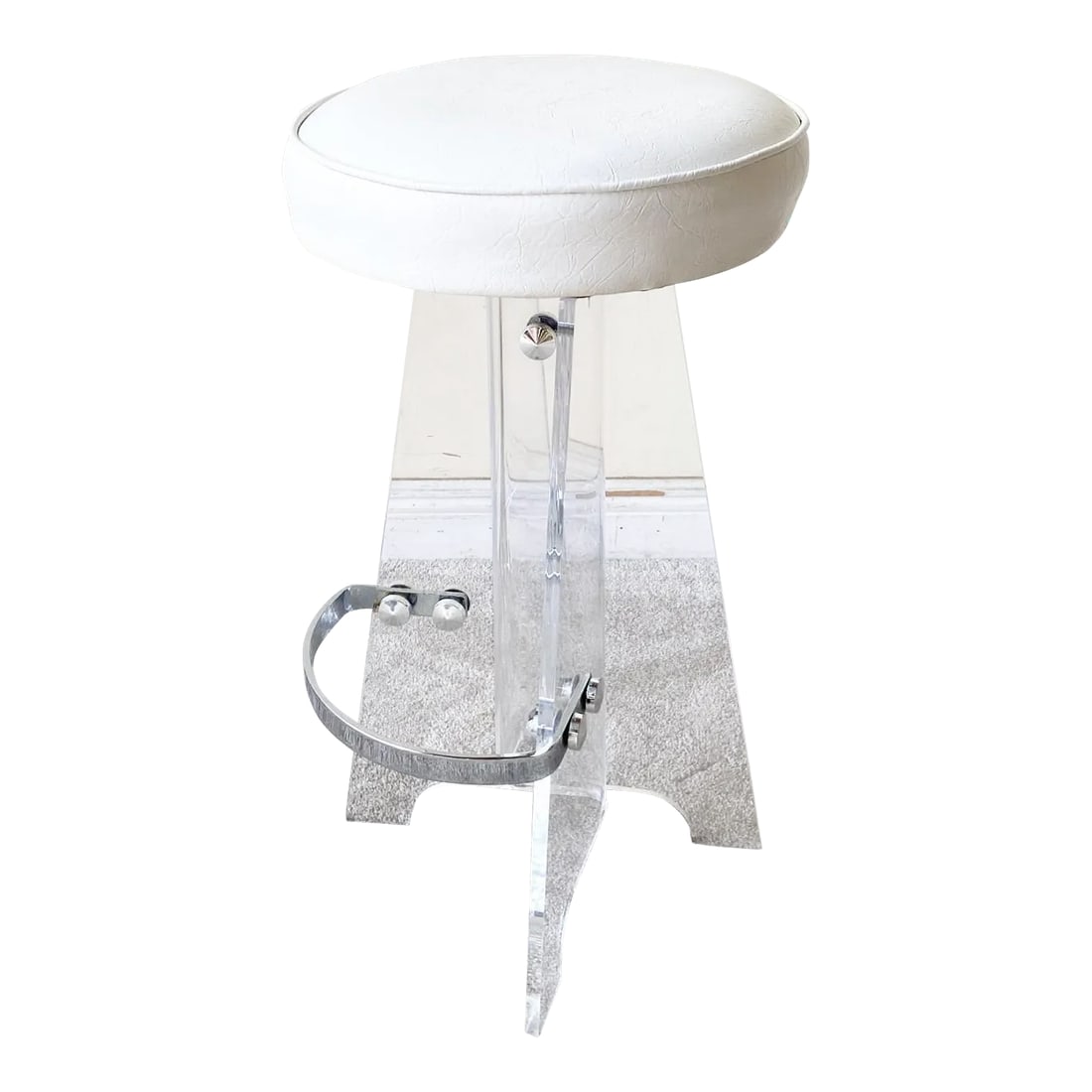 Mid-Century Modern Lucite and Chrome Bar Stool (1 of 9)