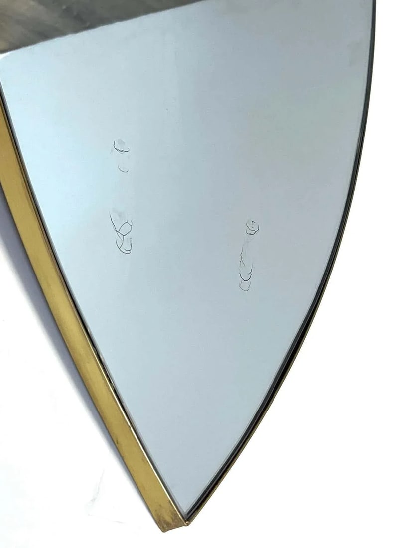 Mid 20th Century Italian Mid-Century Brass Eye Motif / Ellipsis Points Mirror, 1950s - 10