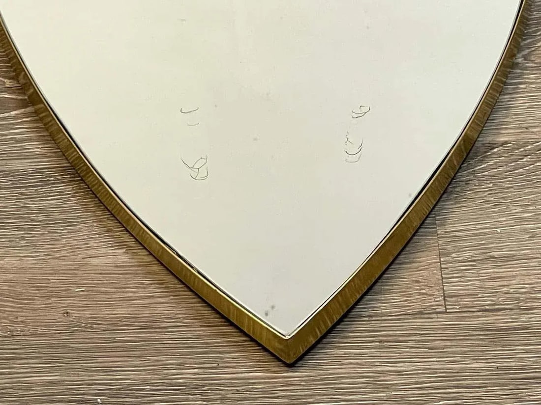 Mid 20th Century Italian Mid-Century Brass Eye Motif / Ellipsis Points Mirror, 1950s - 3