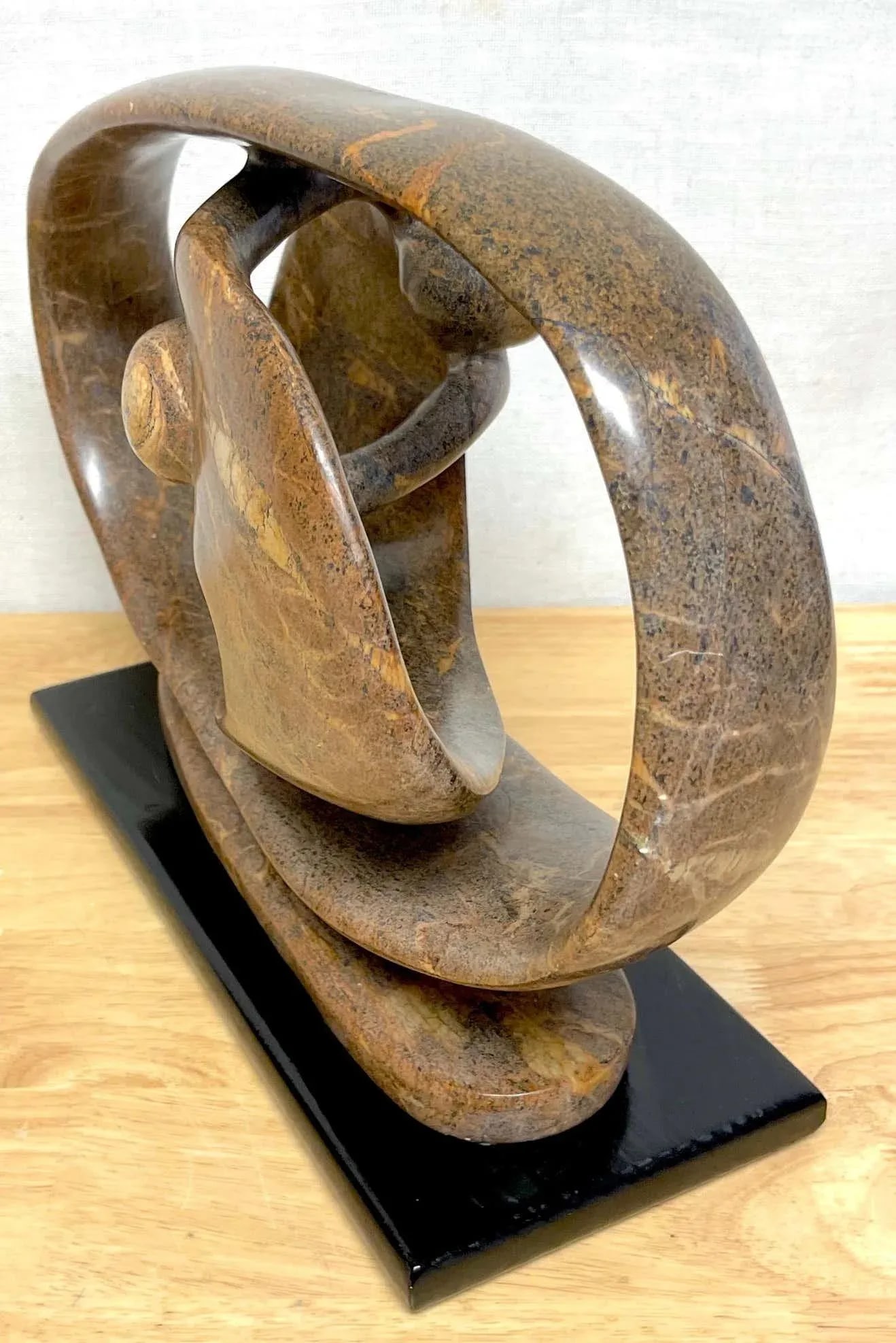 Late 20th Century Modern Carved Marble Abstract-Biomorphic Sculpture Signed, I, Vallea '98 - 3