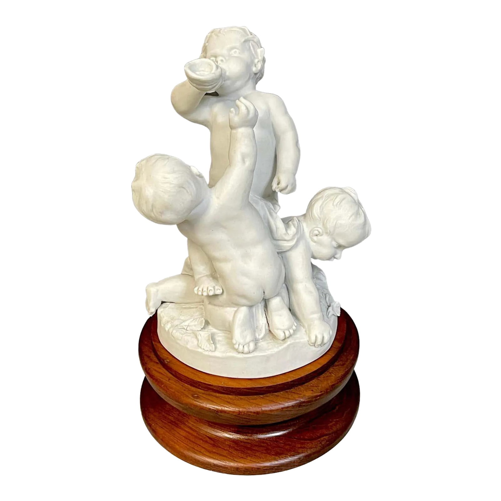 19th Century Sevres Biscuit Group of Three Frolicking Puttos: 19th century Sevres biscuit group of three frolicking puttos France, Date Lettered 1884 A splendid example of 19th century Sevres biscuit porcelain in the 18th century style of Louis XVI, made in