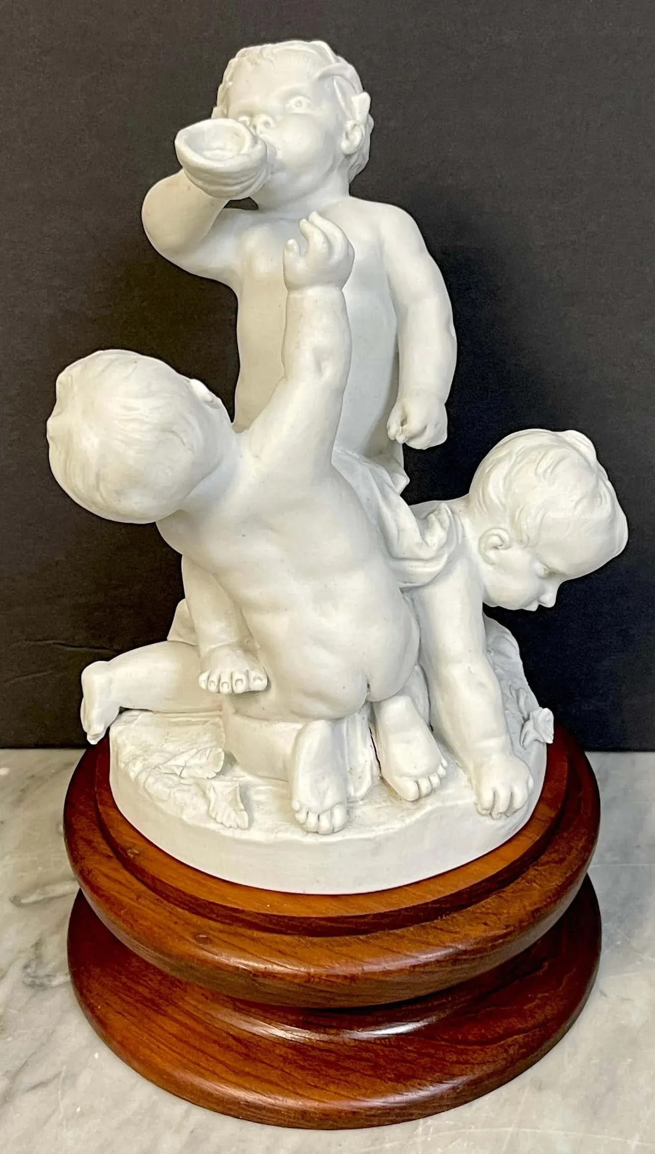 19th Century Sevres Biscuit Group of Three Frolicking Puttos - 5