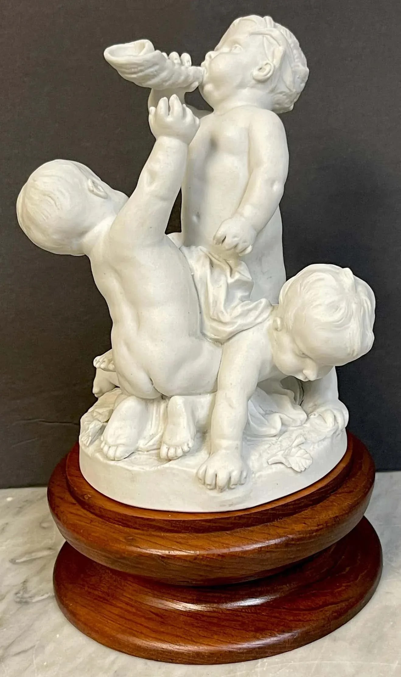 19th Century Sevres Biscuit Group of Three Frolicking Puttos - 6