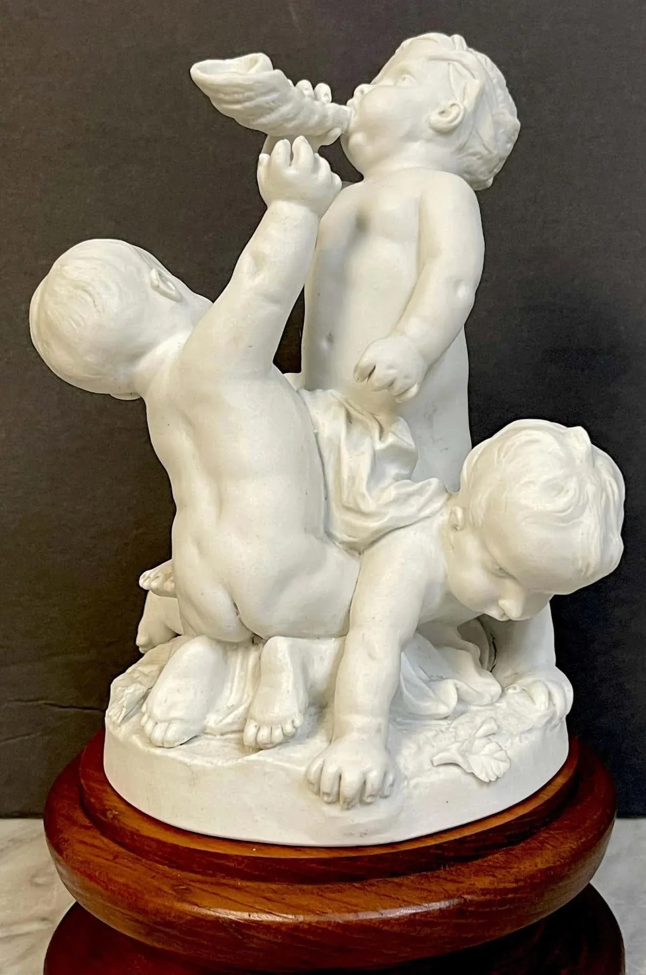 19th Century Sevres Biscuit Group of Three Frolicking Puttos - 7