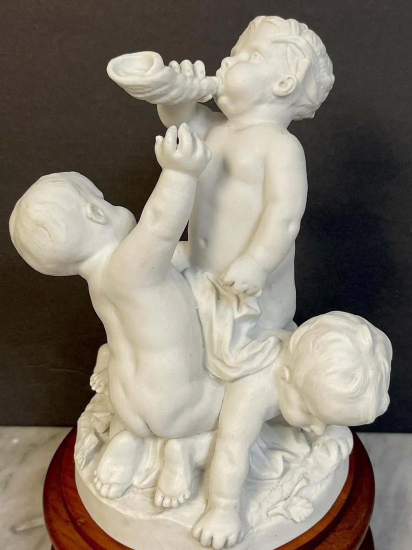 19th Century Sevres Biscuit Group of Three Frolicking Puttos - 8