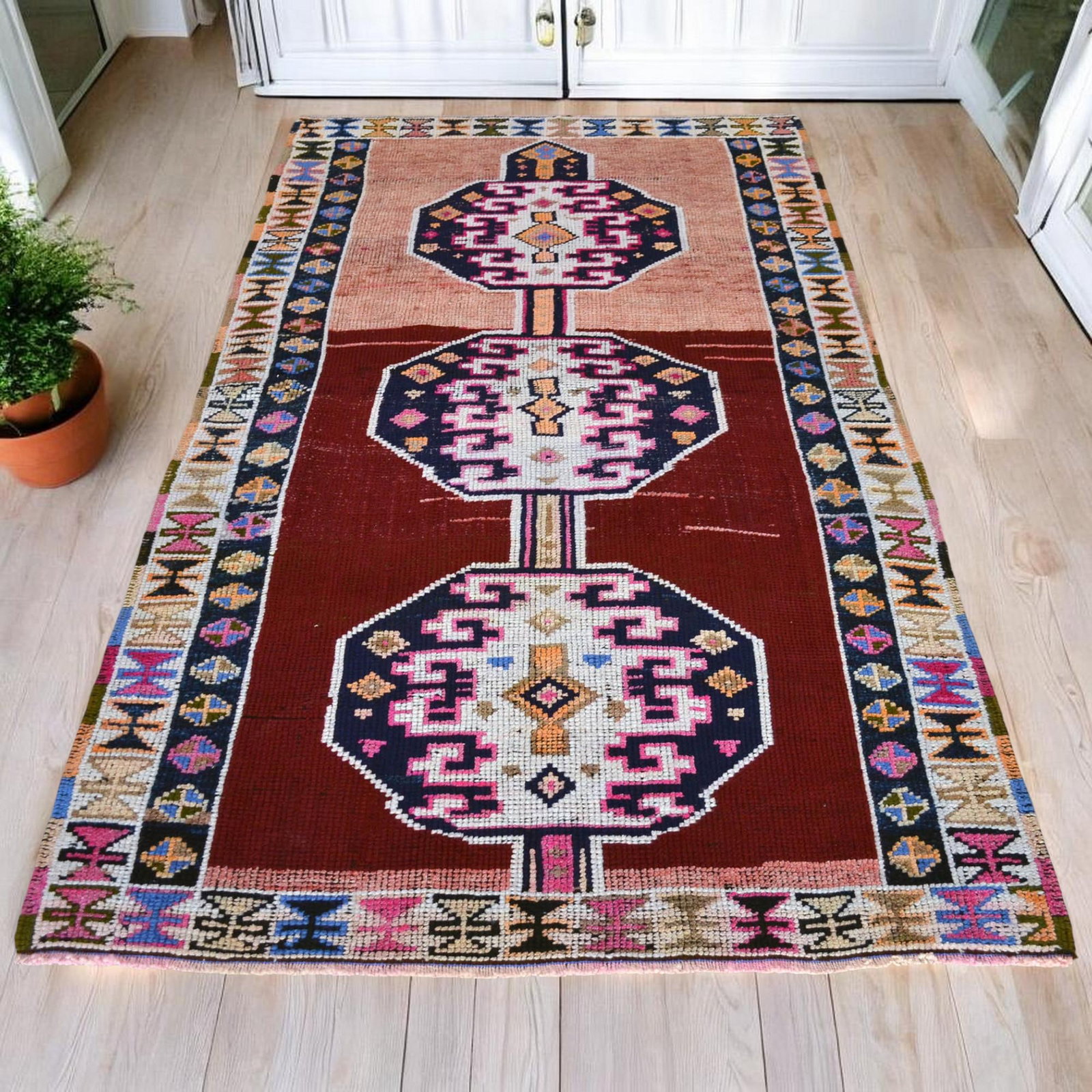 Vintage Hand Knotted Rug Ethnic Kurdish Rug - 4"²8"³ X 8"² - 3