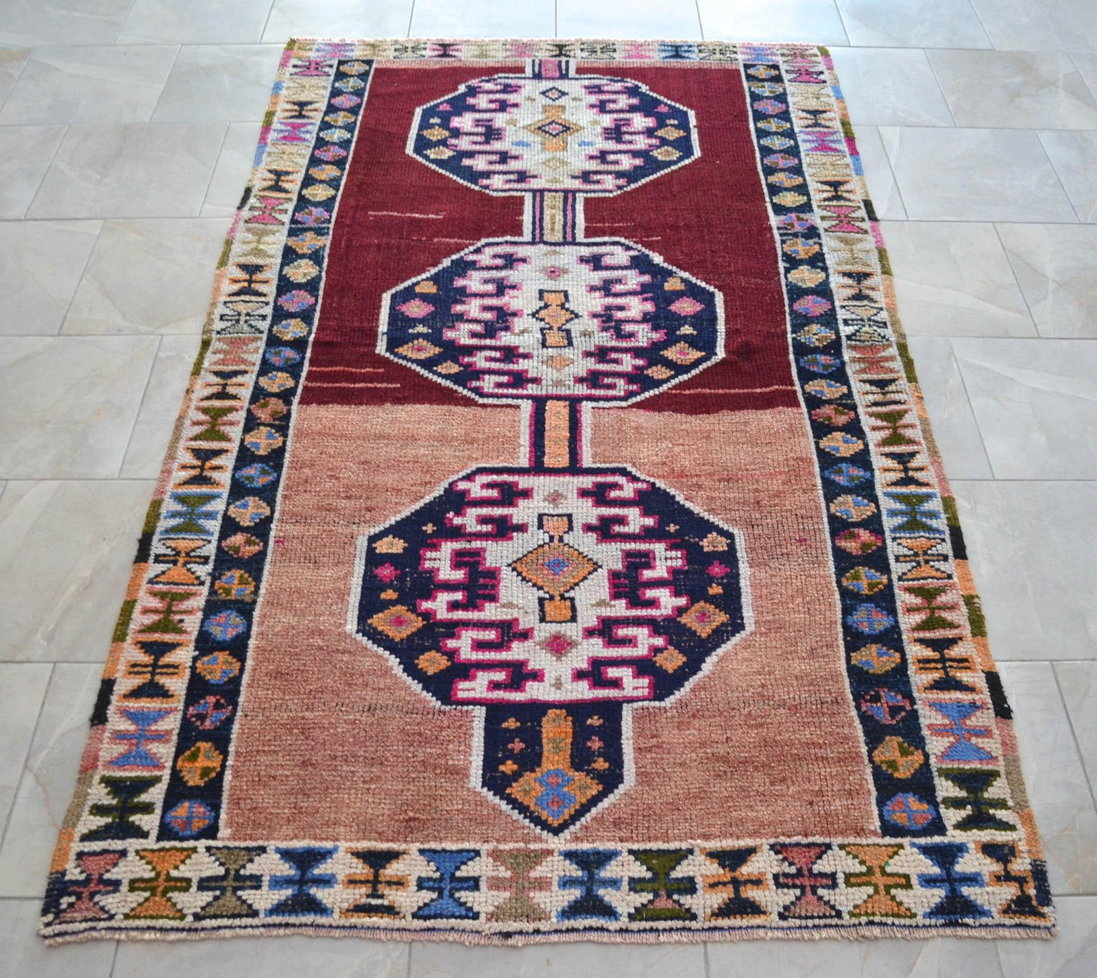 Vintage Hand Knotted Rug Ethnic Kurdish Rug - 4"²8"³ X 8"² - 5