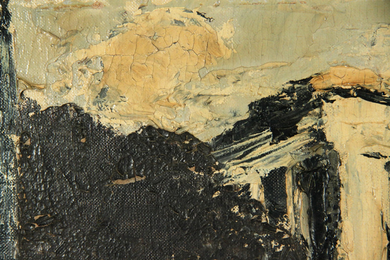 C.1920s Oil on Board Surrealist Painting of Parthenon and a Horse by Norman Kennedy - 10