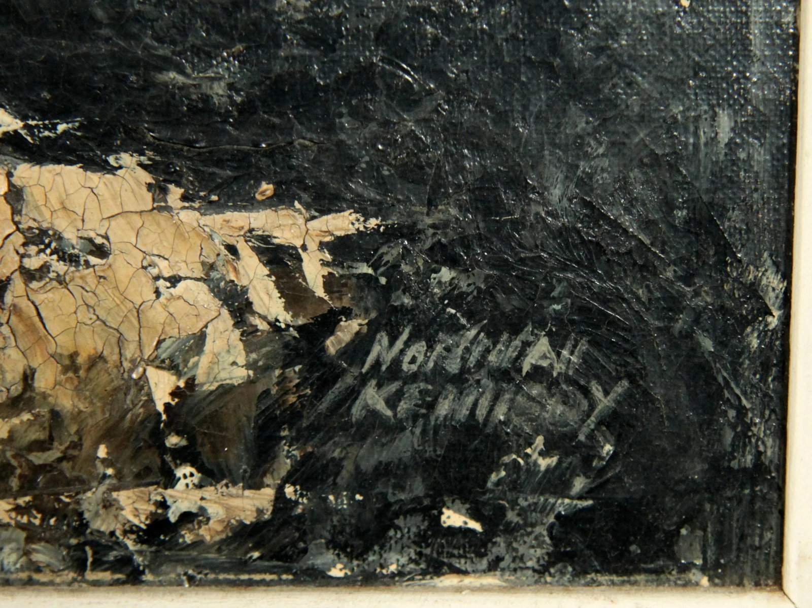 C.1920s Oil on Board Surrealist Painting of Parthenon and a Horse by Norman Kennedy - 9
