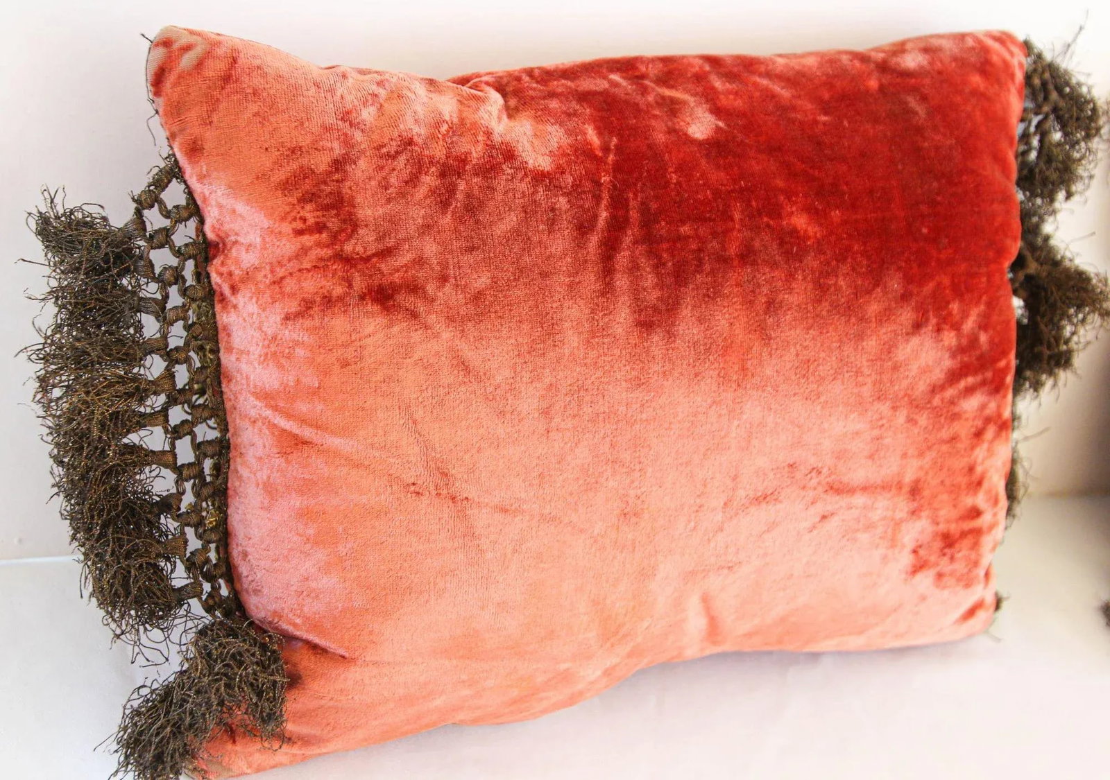 Antique Venetian Moorish Silk Velvet Throw Pillows Embellished With Metallic Treads - 5