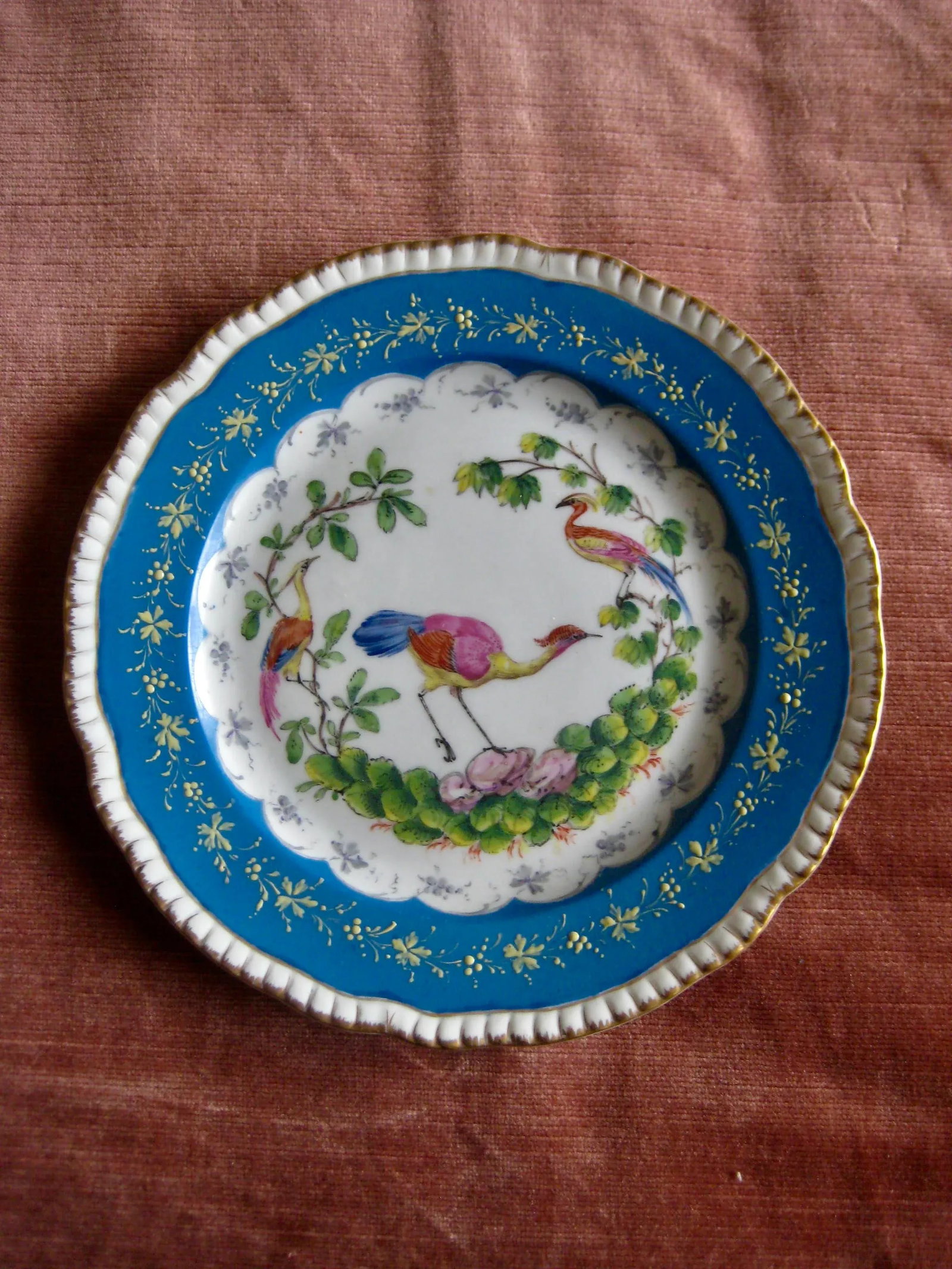 Dresden Bird Porcelain Plates- Set of 4 - 5