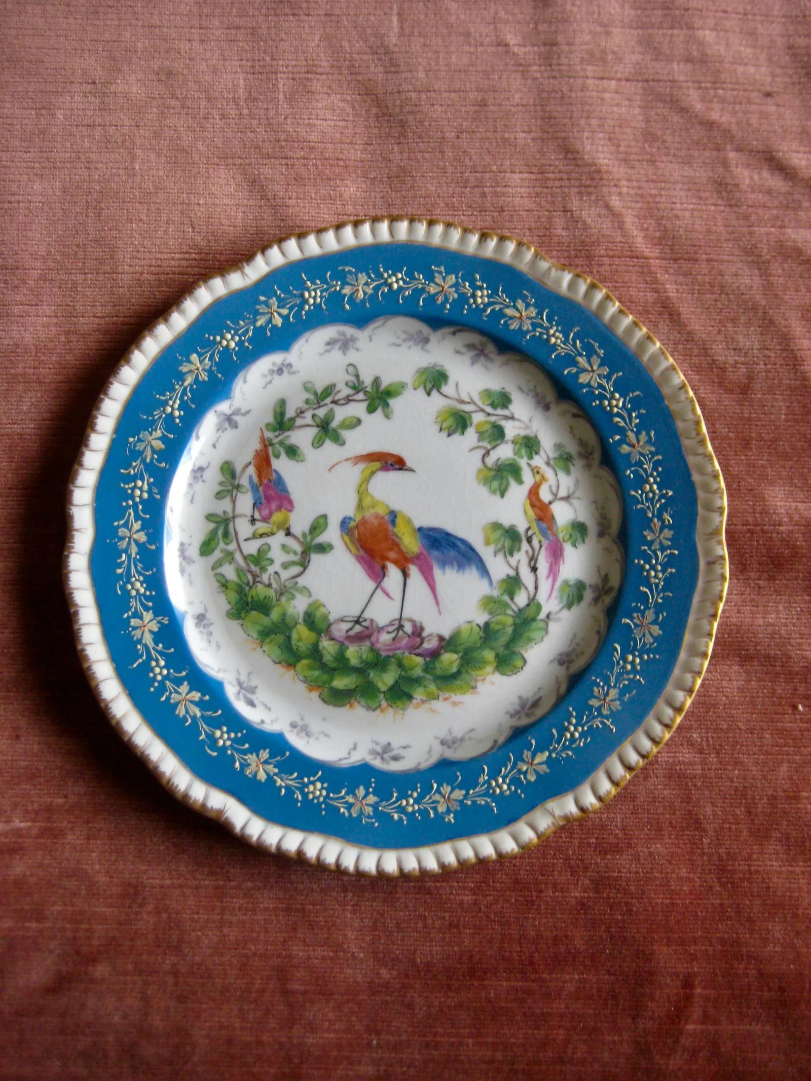 Dresden Bird Porcelain Plates- Set of 4 - 6