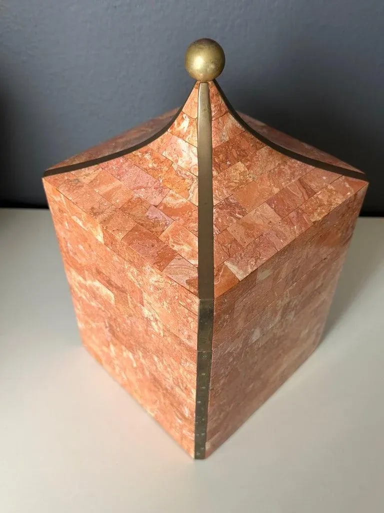 1980s Tessellated Stone Box Attributed to Maitland Smith - 3