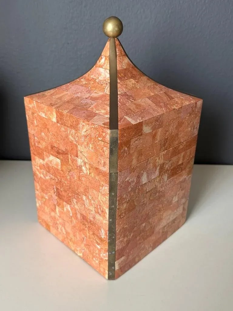 1980s Tessellated Stone Box Attributed to Maitland Smith - 4