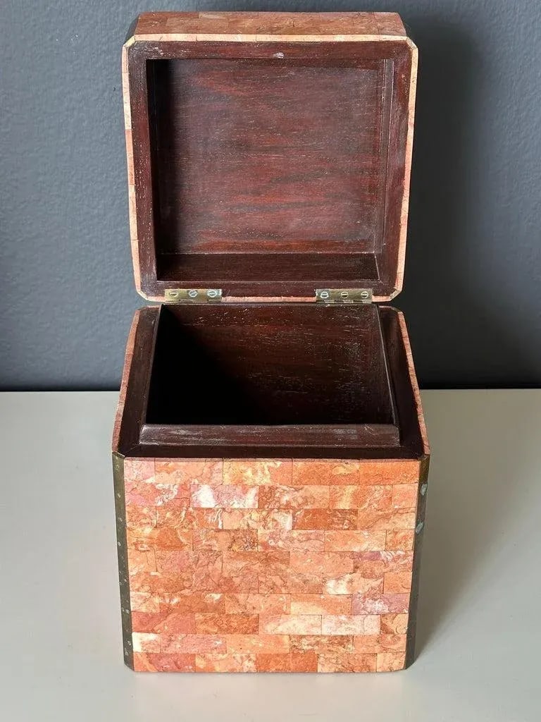 1980s Tessellated Stone Box Attributed to Maitland Smith - 7