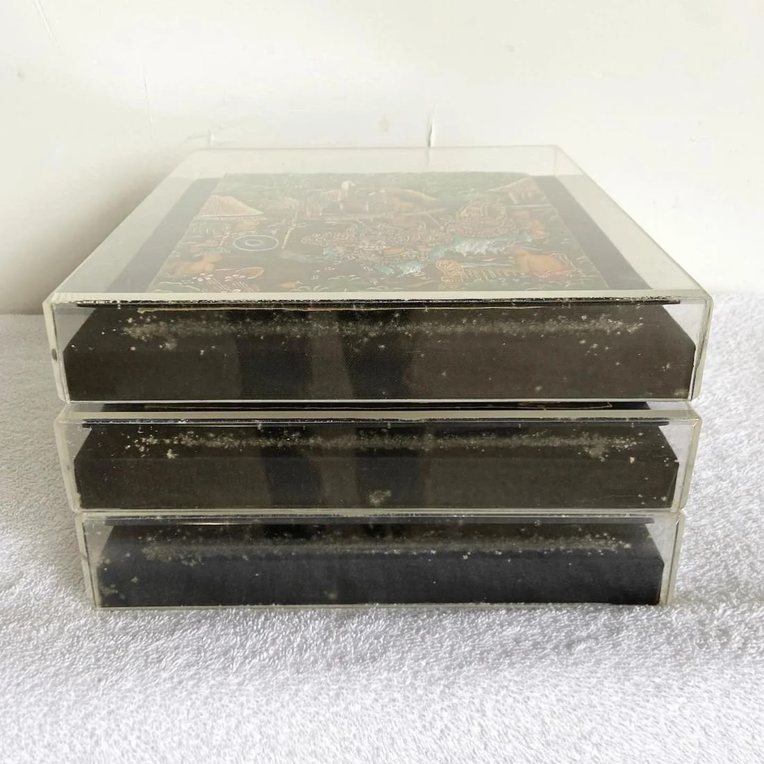 Vintage Balinese Paintings on Paper in Acrylic Frames - Set of 3 - 7