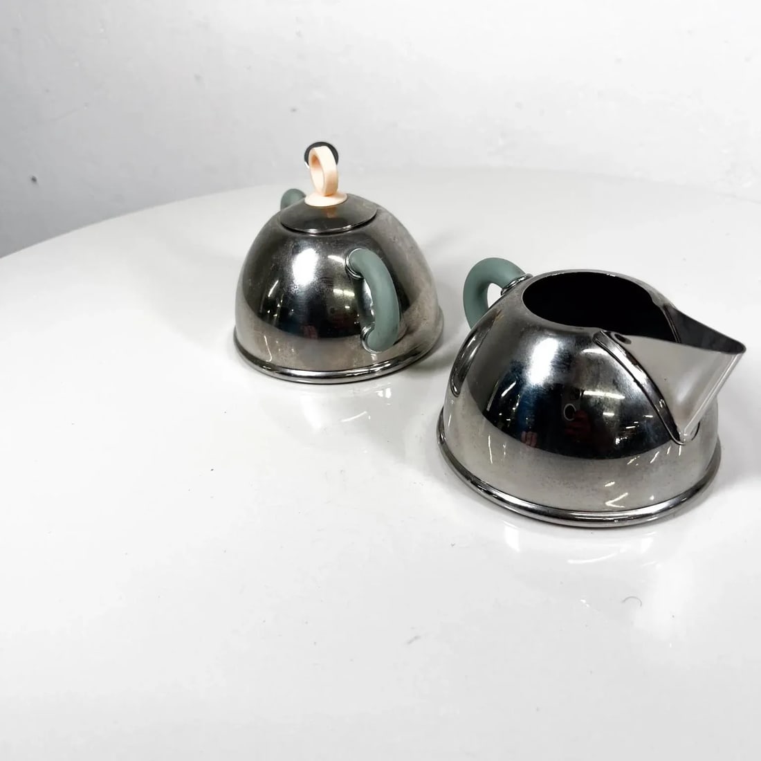 1985 Iconic Alessi Sugar Bowl + Creamer Designed by Michael Graves - 8