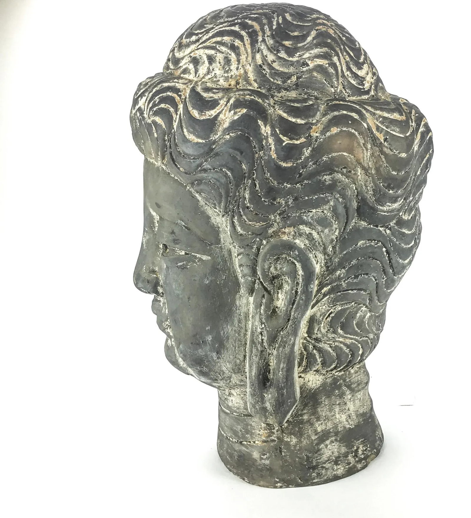 Vintage Chinese Clay Statue Soldier Head Bust - 2