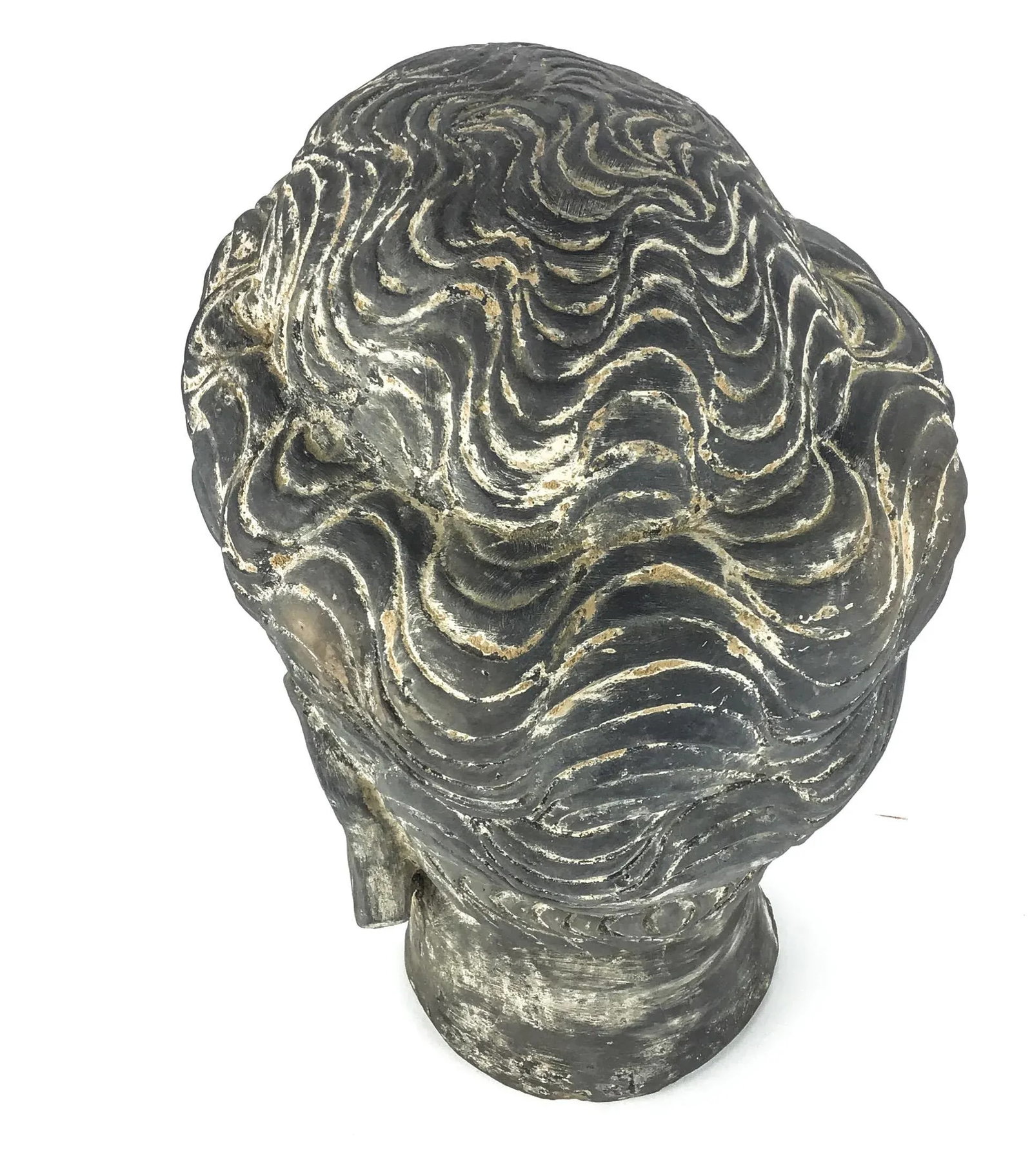 Vintage Chinese Clay Statue Soldier Head Bust - 6