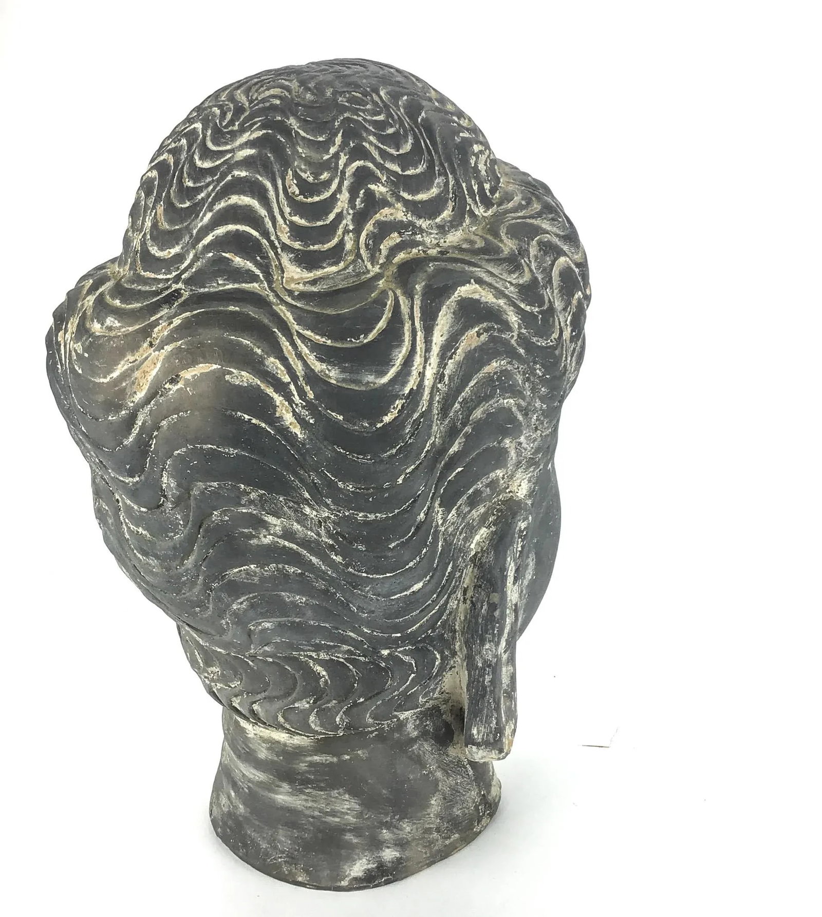 Vintage Chinese Clay Statue Soldier Head Bust - 9