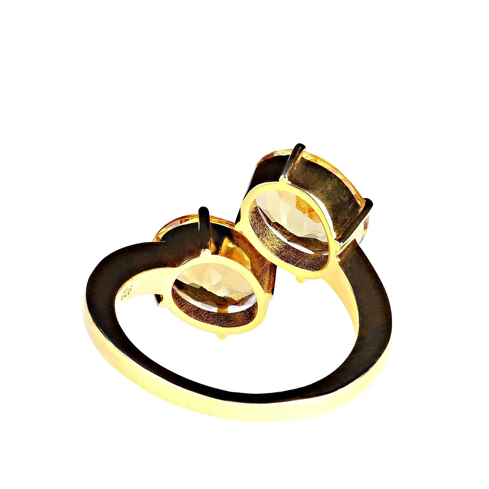 Golden Beryl Bypass Ring in Gold Over Sterling Silver Size 8 - 3