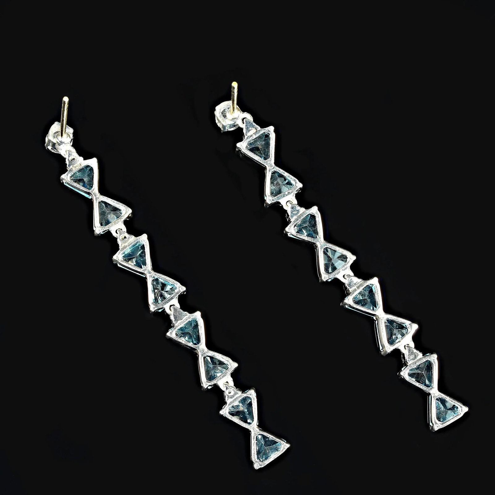 Bedazzling Blue Topaz Dangle and Sterling Silver Earrings - 2 Pieces - 3