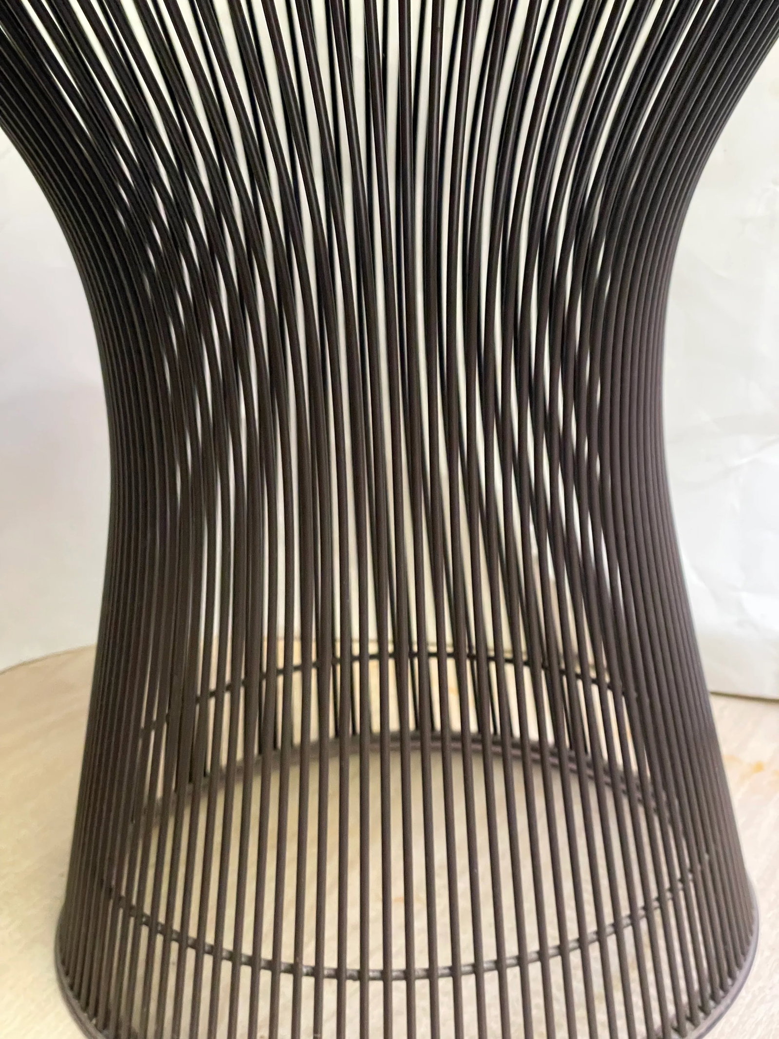 Mid 20th Century Warren Platner Knoll International Stool Original Blue Fabric Bronze Metal - 11