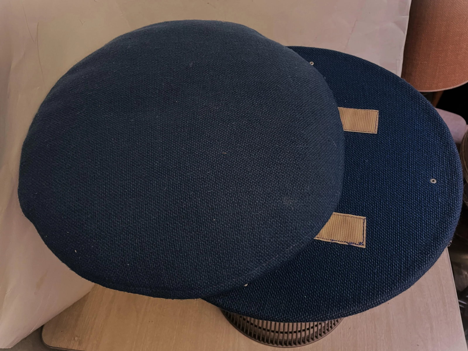 Mid 20th Century Warren Platner Knoll International Stool Original Blue Fabric Bronze Metal - 3