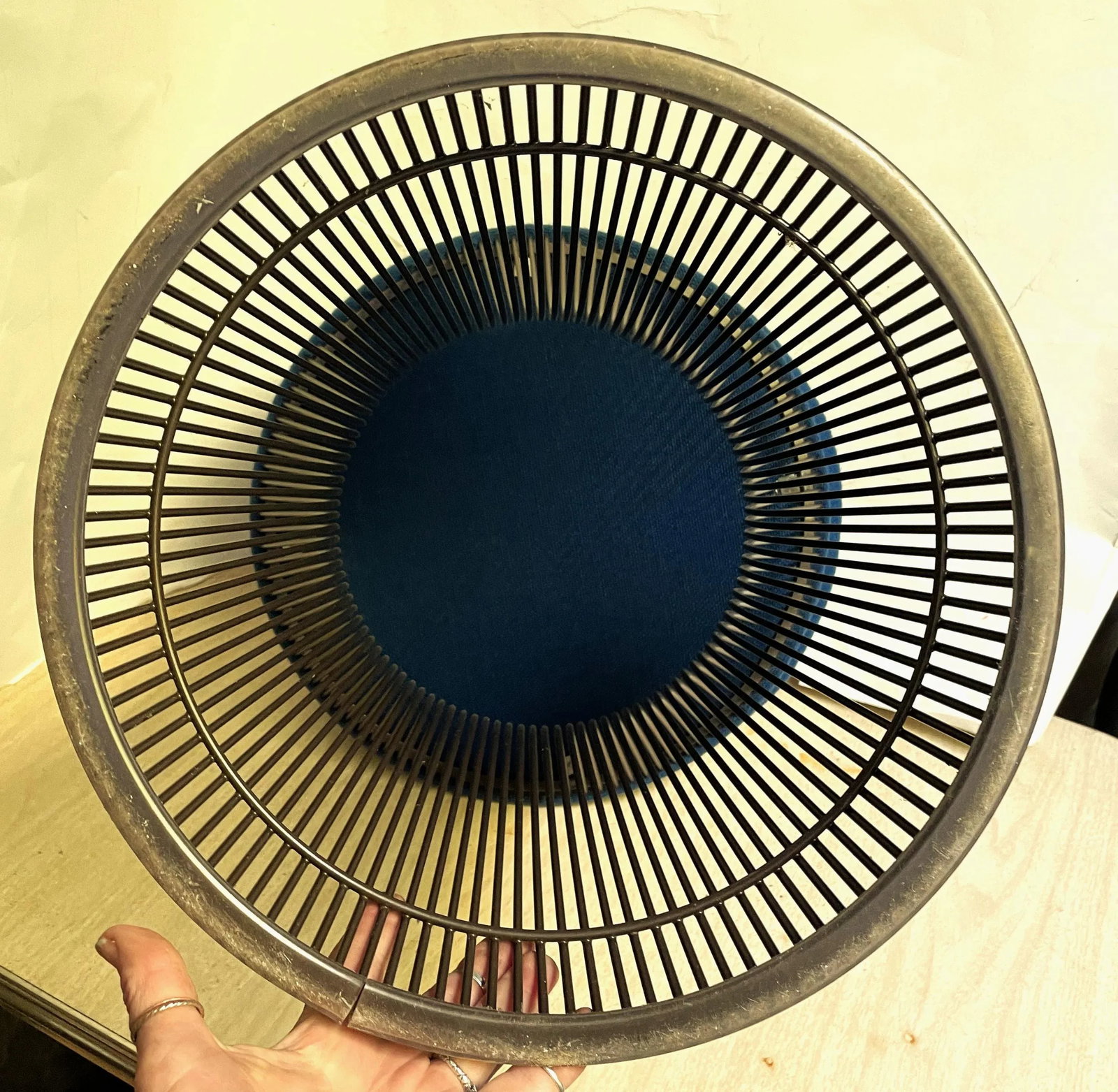 Mid 20th Century Warren Platner Knoll International Stool Original Blue Fabric Bronze Metal - 8