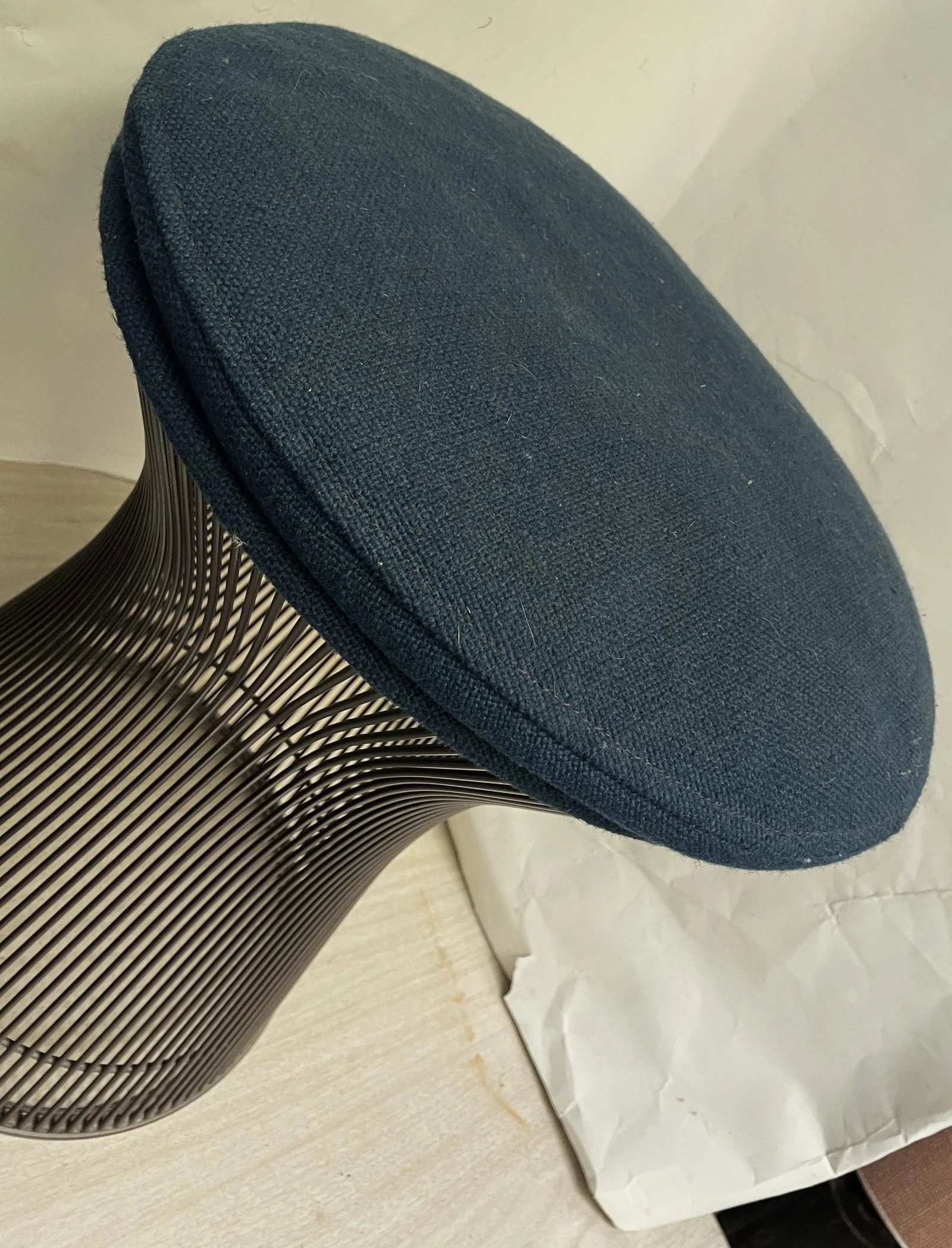 Mid 20th Century Warren Platner Knoll International Stool Original Blue Fabric Bronze Metal - 9