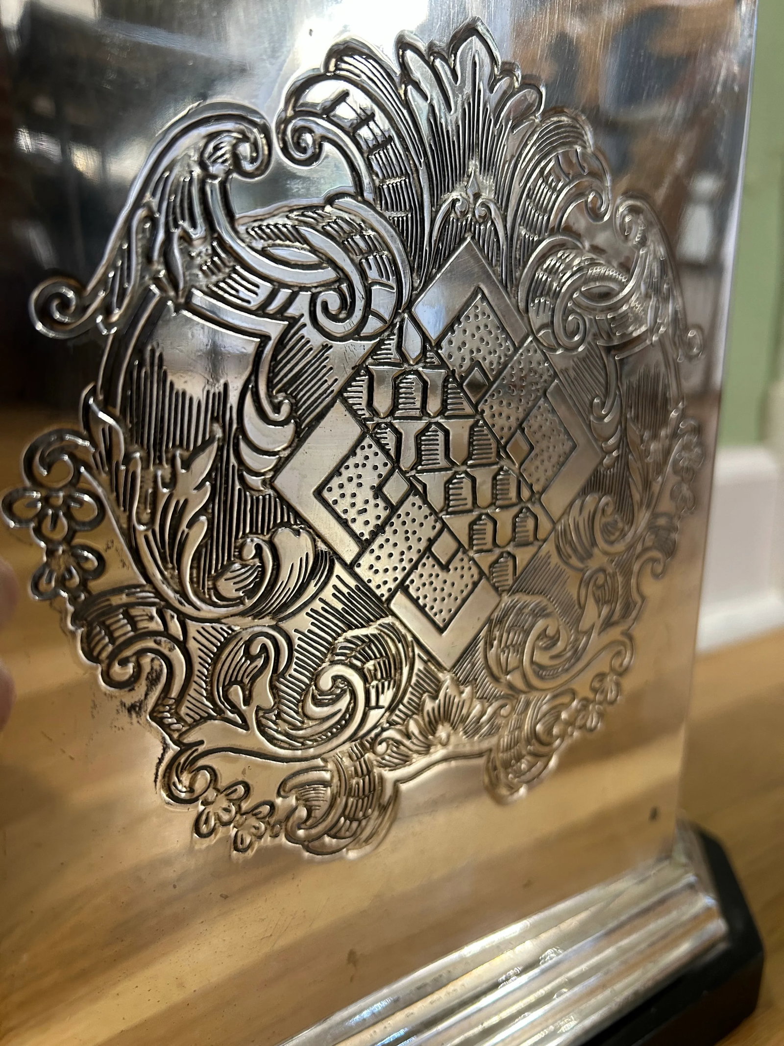 1991 Mario Buatta for Frederick Cooper Silver Plate Tea Caddy Canister Lamp - 11