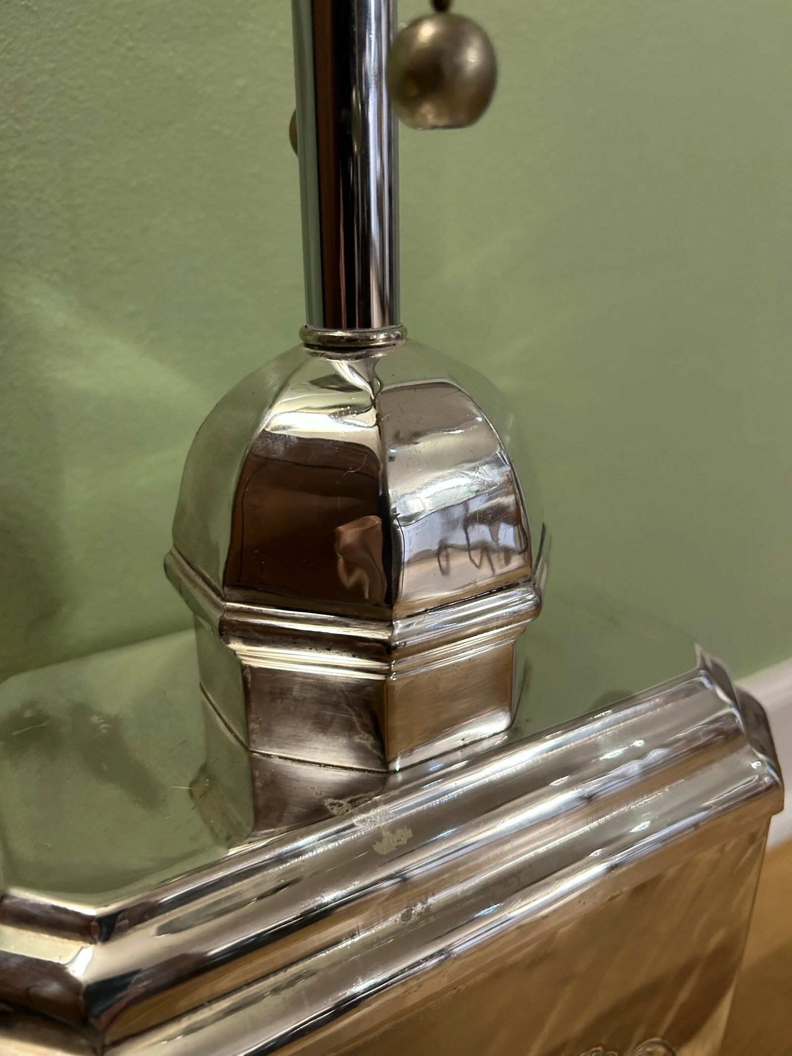 1991 Mario Buatta for Frederick Cooper Silver Plate Tea Caddy Canister Lamp - 4