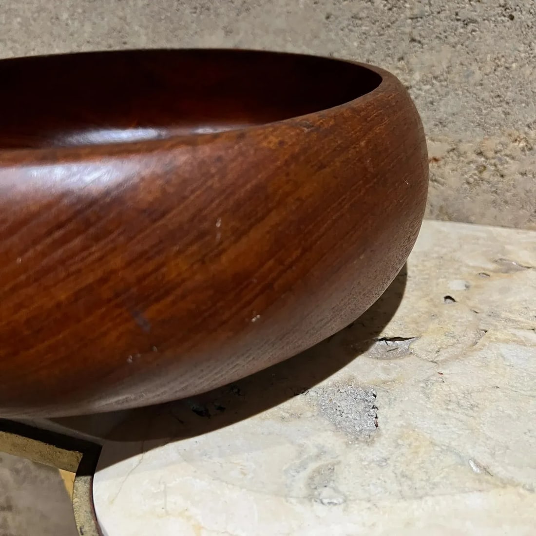 1960s Solid Teak Bowl Scandinavian Modern - 2